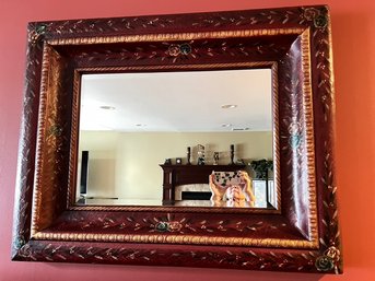 Decoupage Wall Mirror  With Wood Frame