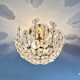 A Regina Andrew Floral Glass Inverted Bowl Flush Mount Light Fixture - Bedroom5