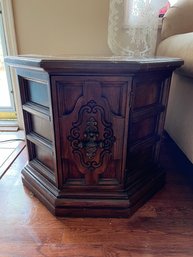 Octagonal Shaped End Table, With Storage