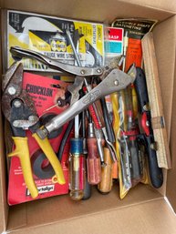 Box Lot Of Old Tools Assorted