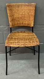 Rattan & Black Metal Single Side Chair.