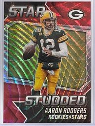 2021 Panini Rookies And Stars Aaron Rodgers Star Studded Red Wave Prizm Card #SS-17