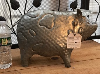 Fiddle & Fern Pig Large Metal Hollow Home Collection Farmhouse Decor