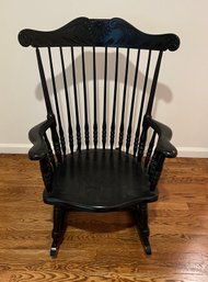 Black Spindle Fanback Rocking Chair