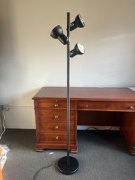 Black Floor Lamp With Three Adjustable Lights