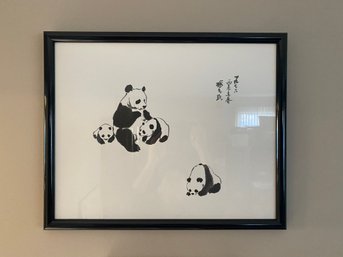 Pandas At Play - Chinese Ink On Paper