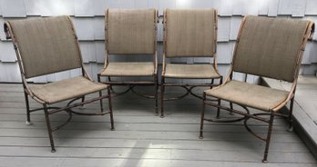 4 Faux Bamboo Style Sling Back Chairs