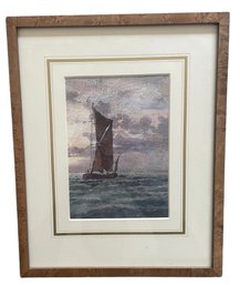 Albert Goodwin (1845-1932 England) Watercolor Or Print Of Ship 9' X 11'