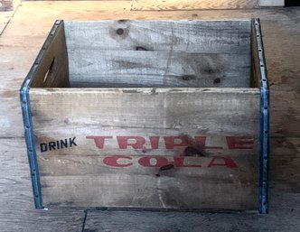 A Vintage Substantial Wooden Crate From TRIPLE COLA, FALL RIVER, MASS