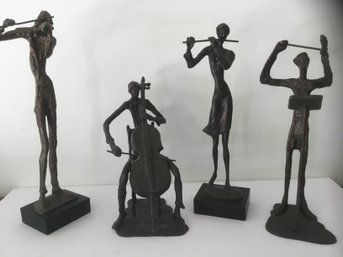 Bronze 4 Musicians, 18 Inch, Violin. Cello, Flute & Conductor.