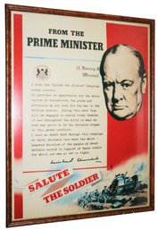 Very Large Salute The Soldier - World War II Propaganda Poster Featuring Prime Minister Winston S. Churchill