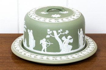 Oversized Wedgwood Green Jasperware Cheese Or Cake Bell