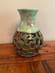 Glazed Pottery Vase Art Piece