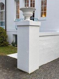 PAIR Cast Iron White Planters