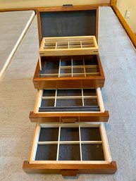 Handmade Wood Jewelry Box With Two Drawers