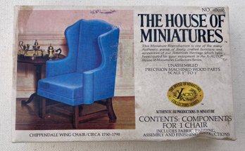 Dollhouse Boxed Miniature Kits - Blue Wingback Chair
