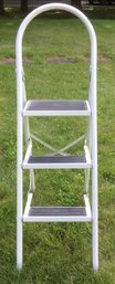 3 Step White Foldable Stepping Stool.