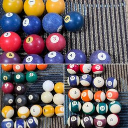 Large Collection Of Antique/Vintage Pool Balls 1 - 15