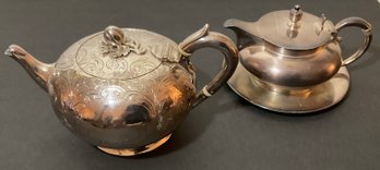 Silver Plated Petite Tea Pots, English & Meriden