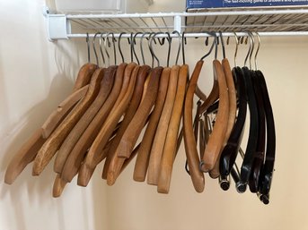 Group Of Wood  And Plastic Suit Hangers