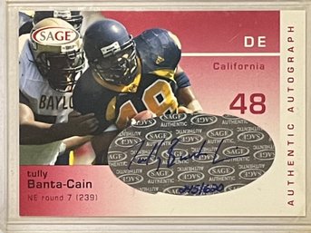 2003 Sage Authentic Autograph Tully Banta-cain Card #A4    Numbered 245/620