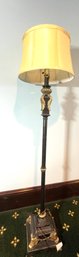 Regency Style Black And Gilt Floor Lamp With Shade