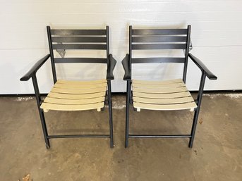 Pair Of Folding Wood Chairs