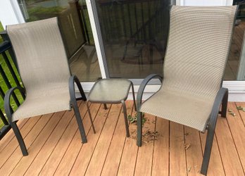 Two Outdoor Chairs And Table