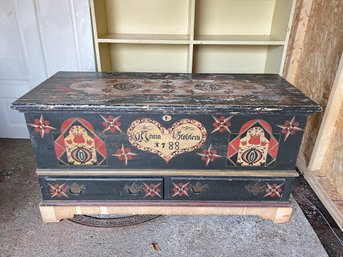 Pennsylvania Dutch-Style Stenciled Chest - AS-IS