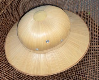 Straw Rattan Bamboo Pith Helmet  Sun Hat