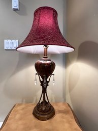 Table Lamp With Art Glass Center