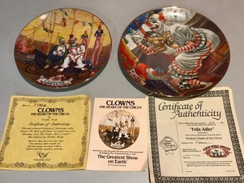 Pair Of Vintage Collectible Clown Plates