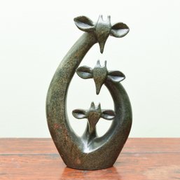 Charles Chinheya Shona Stone Sculpture, 'Three Giraffes, Zimbabwe'