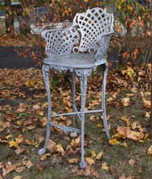 Iron Basketweave Garden Stool