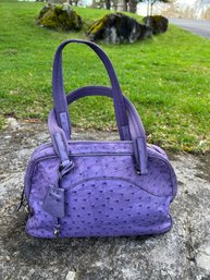 Authenticated Prada Purple Leather Handbag