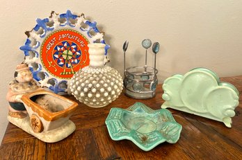 Antique Decor Lot- Pottery, Great Adventure Plate And More