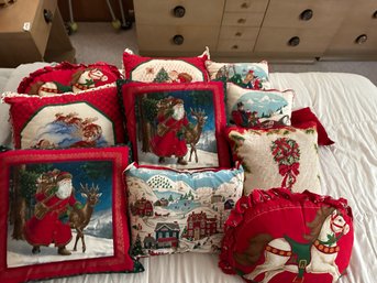 Group Of Ten Christmas Pillows