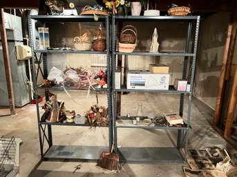 Pair Of Metal Shelving Units (Contents Not Included)