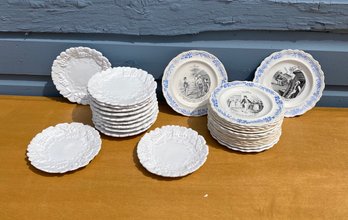 17 French And 12 Italian Plates