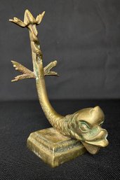 Solid Brass Dolphin Bookend
