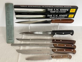 8 Pc. Knife Lot- Henkels, Chefcraft, Flint, Russel, The T.V. Knife