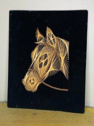 Amazing  Artisan Made Nail And Thread Stitched Horse Artwork