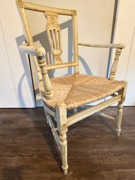 French Country Style Side Chair With Rush Seat