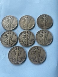 (8) 1940s Standing Liberty Half Dollars