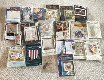 Lot Of 22 NEW In Packages Crewel, Cross Stitch, Needle Crafts! Bucilla, Ehrman, Janlynn, Creative Crewel, More