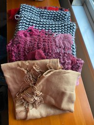 Four Scarves Including A Pashmina And An Infiniti - Purple Scarf Great Fun!