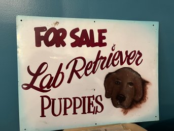 Labrador Retrievers For Sale Hand Painted Metal Sign