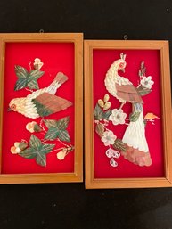 2 Vintage Works Dove And Peacock Wall Art