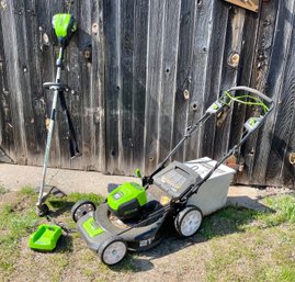 Greenworks Pro Cordless 80V 21' Brushless Self Propelled Lawn Mower And 80V 16 Brushless String Trimmer