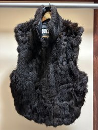 Andrew Marc Leather & New Zealand Opossum Fur Vest